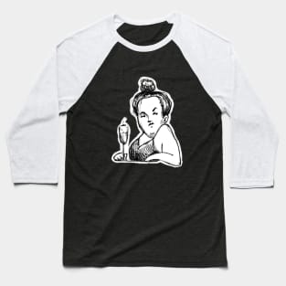 lady with glass of wine Baseball T-Shirt